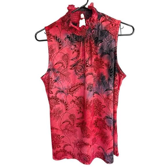 Shannon Ford New York Burnout Velvet Red Stretch L Office siren Romanticgoth - Picture 1 of 7